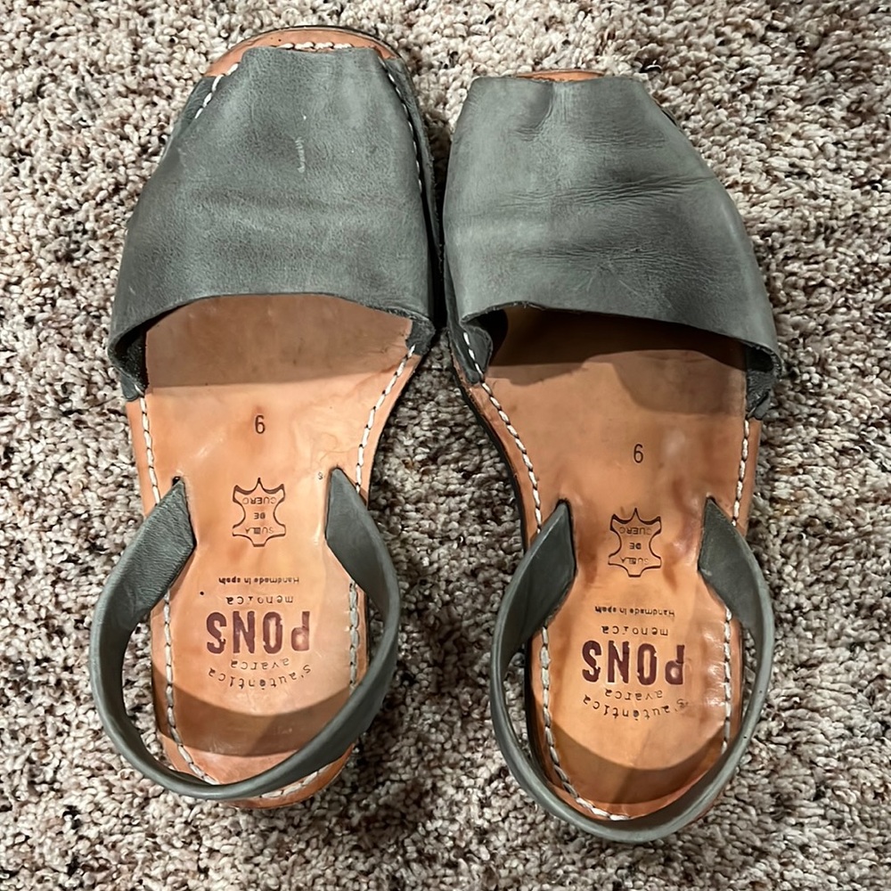 Pons Avarca Sling Back Sandals - Gray Color - Size 9